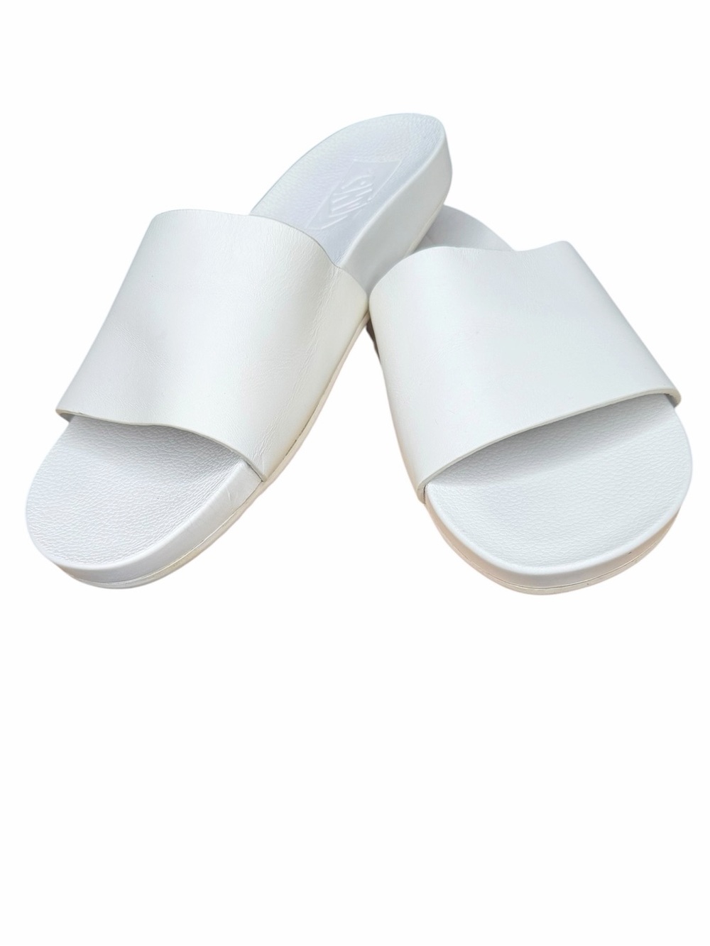 Vans Decon Slide Sandals White Leather Women’s US 9 Comfort Casual